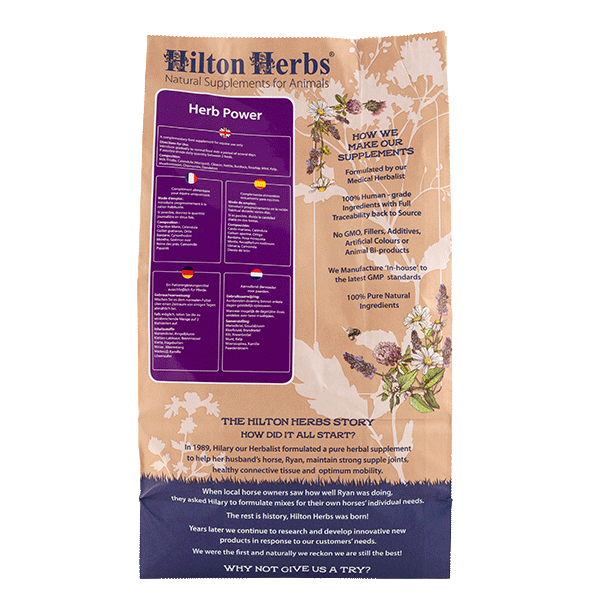 Un sac de Herb Power complément pour le bien être et la vitalité des chevaux de Hilton Herbs